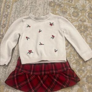 Carters girls 5T holiday sweater skirt set